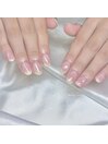 オーロララメ×チークネイル