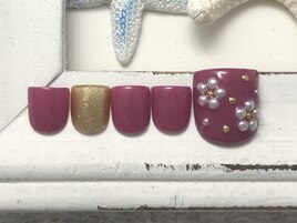 パールフラワー　フットネイル