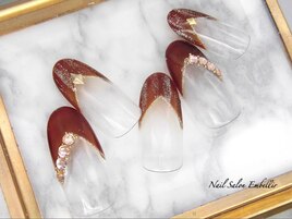 (1372)ラメＶフレンチネイル