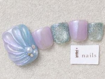 アイネイルズ 三宮店(I nails)/マーメイドぷっくりフット