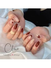 クリア なんば店(Clear)/ボルドーバレンタインネイル