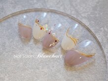 ネイルサロン ブランシュール(Nail Salon Blancheur)/梅春ホロ花斜めフレンチ