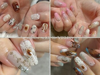 エシカ ウィズ レヴィエリス(ethica with Re’VIELISS)の写真/【心ときめくネイルを♪】手書きアートとニュアンスネイルであなただけの特別な指先に☆