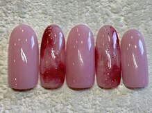 ネイルアンドアイラッシュ ネネ/タイダイ　マーブル　ピンク