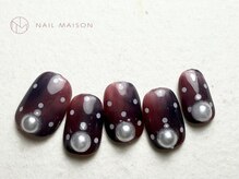 ネイルメゾン 梅田(NAIL MAISON)/ブラウンボルドードット