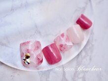 ネイルサロン ブランシュール(Nail Salon Blancheur)/くすみピンクのタイダイフット