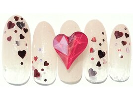 冬のハートネイル