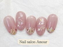 アムールユシマテン 上野湯島店(Amour)/キラキラ春夏のネイル¥7980