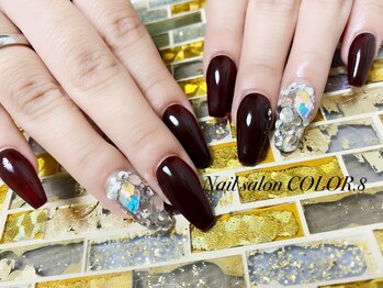 ネイルサロン カラーエイト(Nailsalon COLOR.8)/スカルプ 埋めつくしネイル