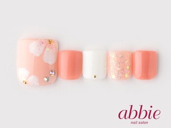 ネイルサロンアビー 北千住店(abbie)/桜フットネイル2021 ￥11902