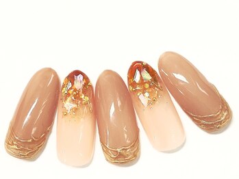 コルン/秋ネイル・ミラーアート