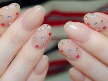 幻之花ネイル/ワンカラー☆ストーンアート