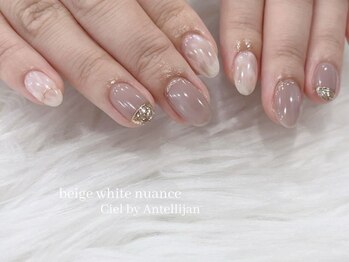 シエル バイ アンテリジャン(Ciel By Antellijan)/ブライダル、上品お呼ばれネイル