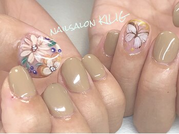 ネイルサロン キリグ(KILIG)/お花and蝶