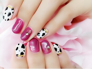 ネイルサロン シェル(Nail Salon SHELL)/秋冬ネイル★ダルメシアン柄★