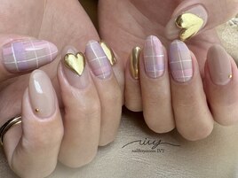 パステルチェックネイル