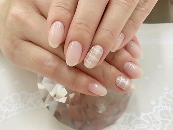 プルミエ ネイル(Premier Nail)/シアーホワイト&チェック柄☆