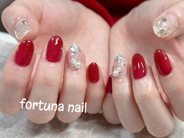 シンプルクリスマス　正月ネイル