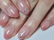 ネイルズ バイ ユイ 外苑前(Nails by Yui)/押し花ちゅるんグラデーション
