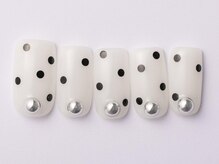 ジェミーネイル エビス(Jemiy nail ebisu)/ドット乳白色シルバー8480yen