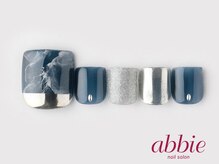 ネイルサロンアビー 北千住店(abbie)/ダークネイビー×天然石 ￥11792
