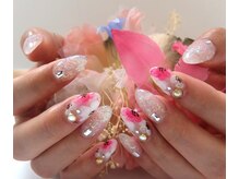 ネイルサロンミキ 横浜(MIKI)/手書きフラワーアート♪スカルプ