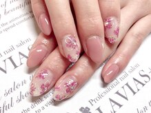 ラヴィアスプラス(LAVIAS+)/【ジェル】ワンカラ＋アート２本