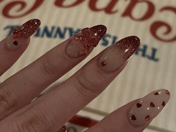 シー(She)/赤×ラメグラデーション