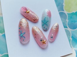 手描き海アートネイル☆