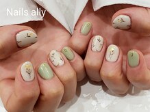 ネイルズアリー 立川店(Nails ally)/春×フラワー×小花×グリーン