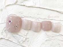 ネイルメゾン 池袋店(NAIL MAISON)/キラキラピンクフット￥９０００
