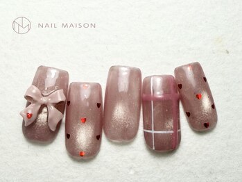 ネイルメゾン 梅田(NAIL MAISON)/ちゅるんリボンチェック