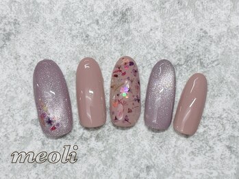 ワンカラー＋フラワーアート