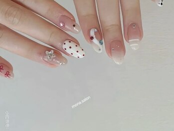 モナサロン(Mona salon)/ドット グラデ 白 ベージュ