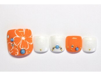 ネイルサロン アテナ(Athena)/持ち込みアート/ビタミンカラー