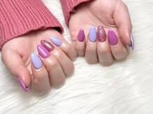 ヒールネイル(heal nail)/スカルプ 紫pink×pink