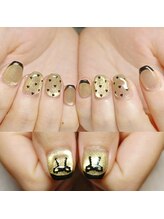マニエネイル(mani e nail)/ゴールドmag×大人モードネイル