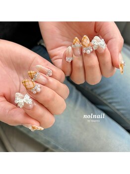 ノルネイル(nol nail)/秋にピッタリチェック柄ネイル♪