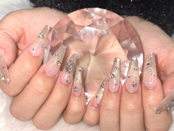 ベーシック 町田本店(Basic)の写真/チップ長さだしですらりと美しい指先へ♪長さだし＋デザインアートコース¥13000☆周りと差をつけるデザイン