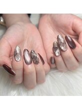 ブルー(Blue)/チェックネイル/マグネット