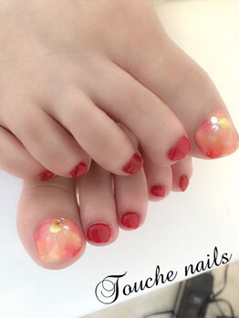 トゥーシェネイルズ(Touche'nails)/お客様ネイル タイダイフット