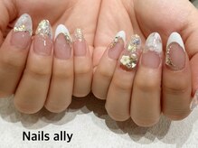 ネイルズアリー 立川店(Nails ally)/もやもや×フレンチ×ビジュー