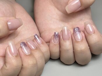 サロンモワ(salon mowa)/sheer pink × purple lame