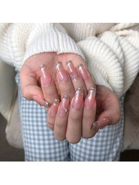 チップ長さ出しチークネイル