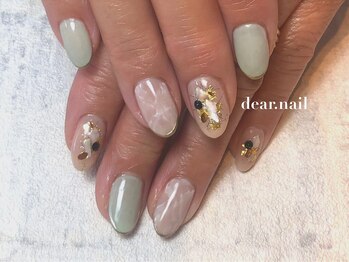 ディアネイル(dear.nail)/大理石×ミントカラー