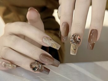 モルフォネイル(Morpho nail)/#ブラウン#ニュアンス#大理石