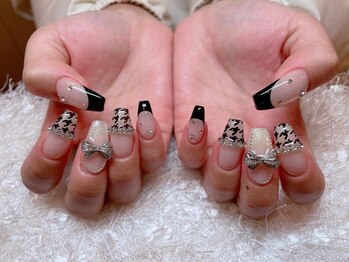 レアネイル 新宿(le'a nail)/千鳥柄ネイル