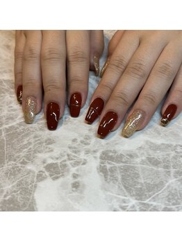 リノン(Linon)/ゴールド×ボルドー