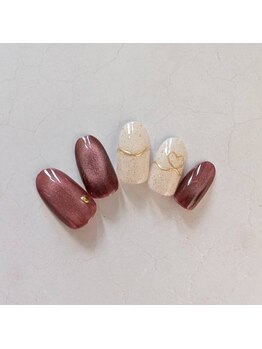 バレンタインネイル