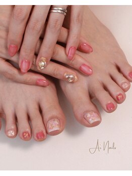 アイネイルズ(Ai nails)/オーダーチップとフットジェル